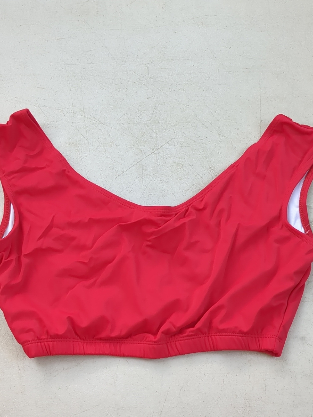 Nicolita Coral Red Scoop Bikini Top